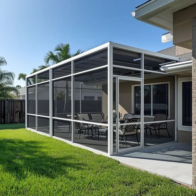 Insulated patio screen enclosure installation in Port Orange, FL for backyard patio